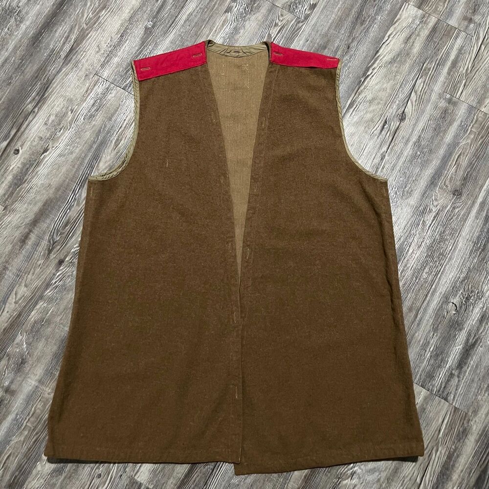 Swiss Army Wool Greatcoat Liner Vest Brown Red Size 58